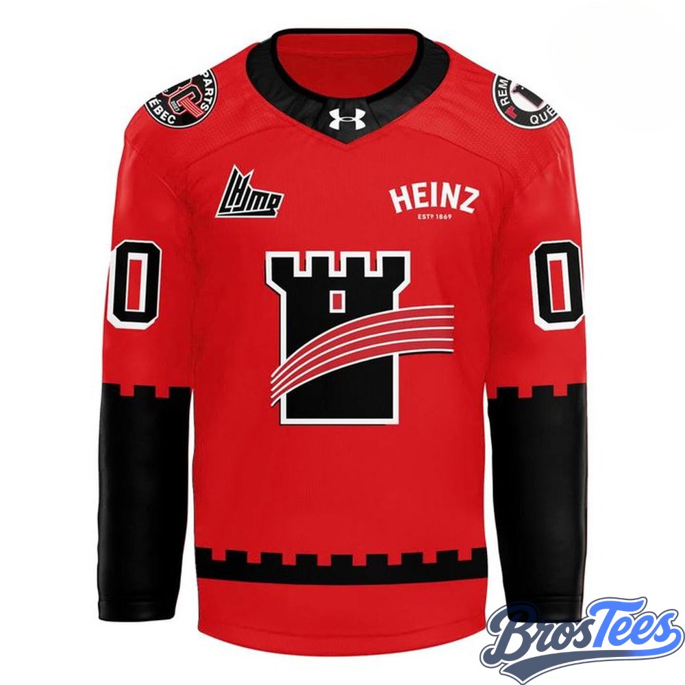 Quebec Remparts Traditional Red Uniform Custom Jersey
