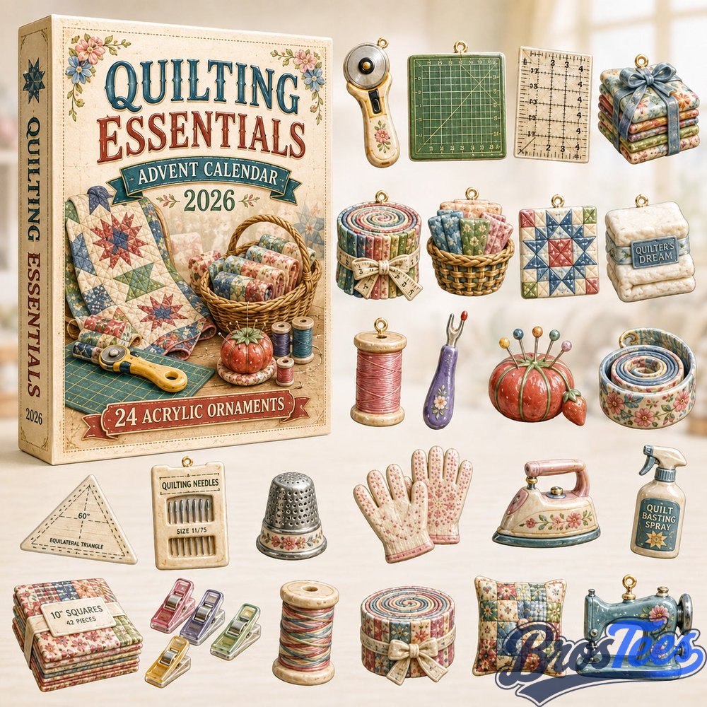 Quilting Essentials Advent Calendar 2026 - 24-Day Countdown, Acrylic Charms