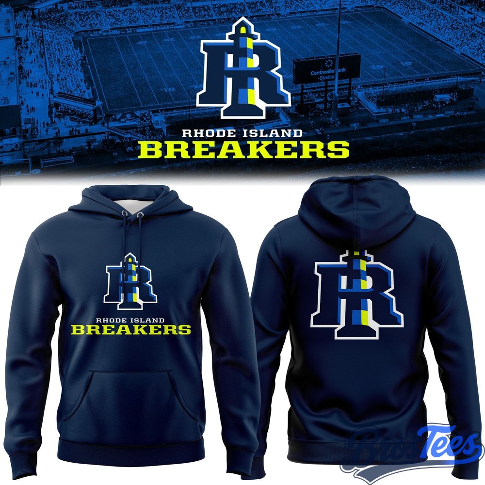 Rhode Island Breakers Primary Logo Navy Hoodie