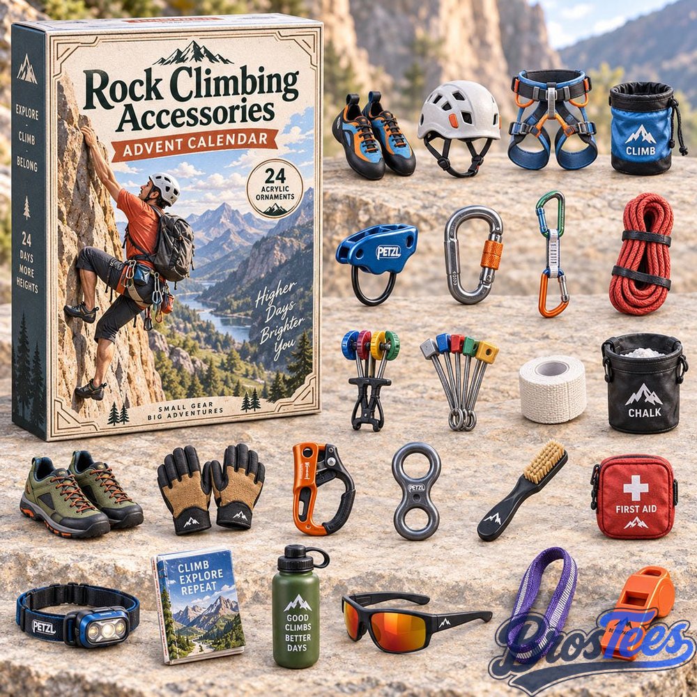 Rock Climbing Accessories Advent Calendar 2026 - 24-Day Countdown, Acrylic Charms
