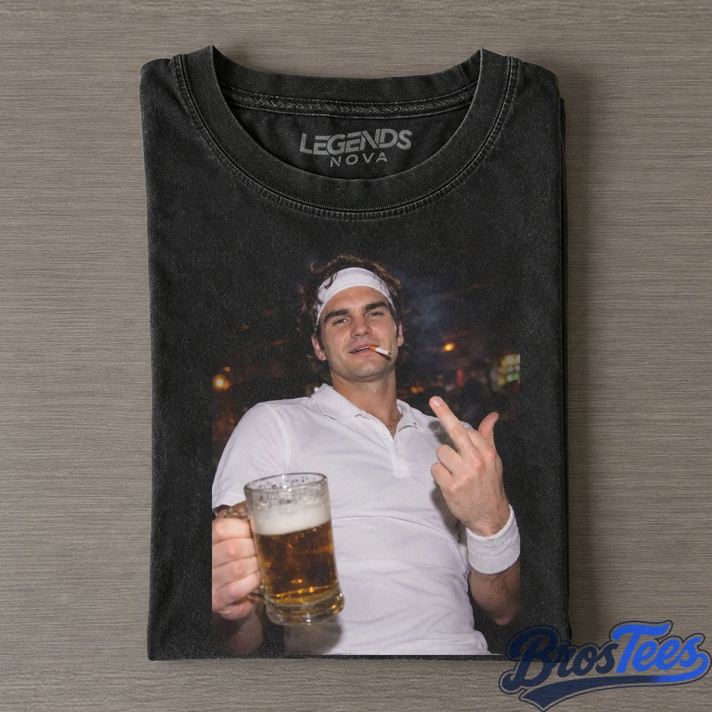 Roger Federer Legend 2026 Vintage Drunk Smoke Shirt