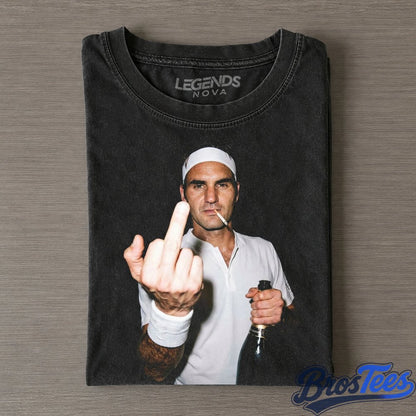 Roger Federer Legend 2026 Vintage Drunk Smoke Shirt