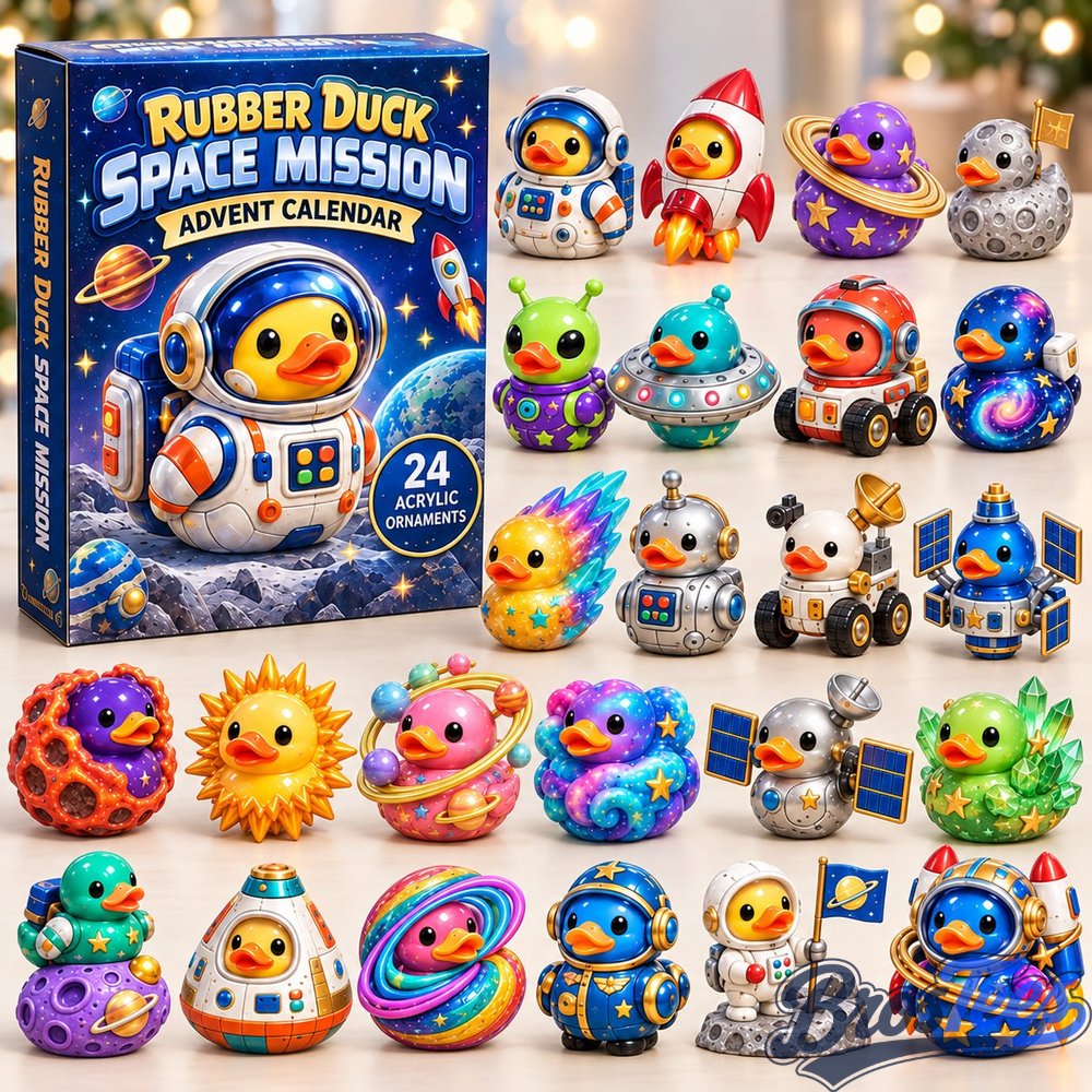 Rubber Duck Space Mission Advent Calendar 2026 - 24-Day Countdown, Acrylic Charms