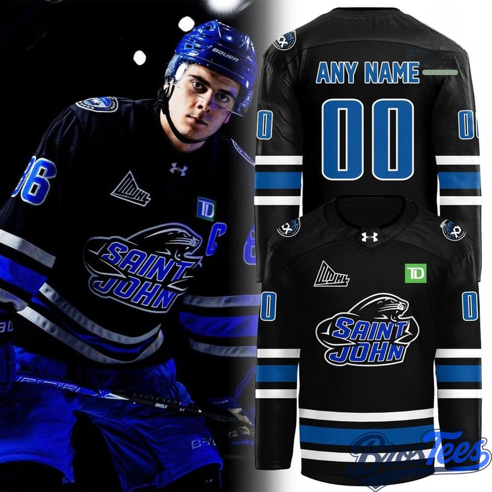 Saint John Sea Dogs Personalized Black Out Night Jersey