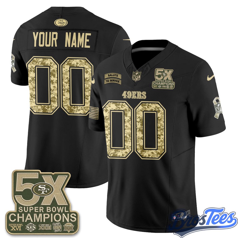 San Francisco 49ers 2026 Salute to ServiceVapor Custom Jersey - Stitched
