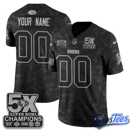 San Francisco 49ers 2026 Salute to ServiceVapor Custom Jersey - Stitched