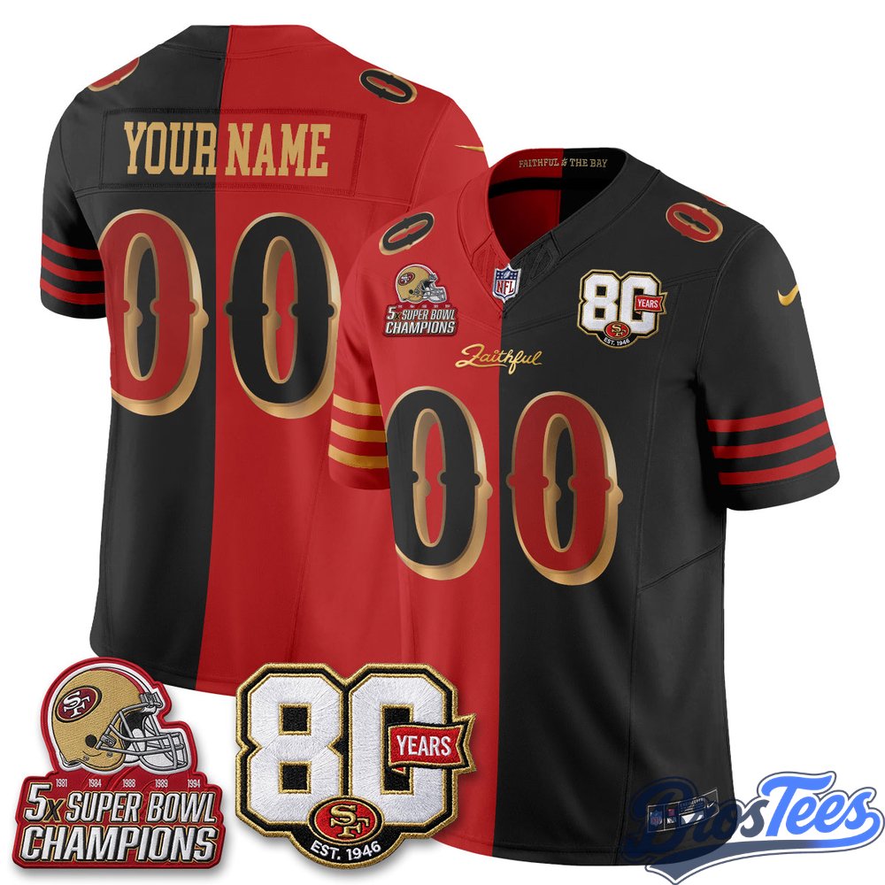 San Francisco 49ers Rivalries Split Edition Vapor Custom Jersey