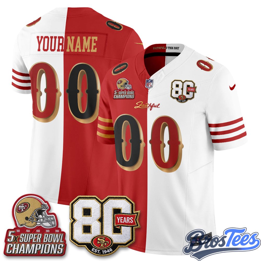 San Francisco 49ers Rivalries Split Edition Vapor Custom Jersey