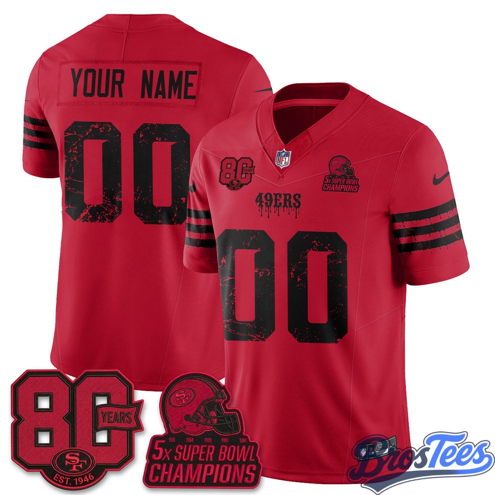 San Francisco 49ers Slasher Edition Vapor Custom Jersey - Stitched
