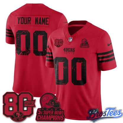 San Francisco 49ers Slasher Edition Vapor Custom Jersey - Stitched