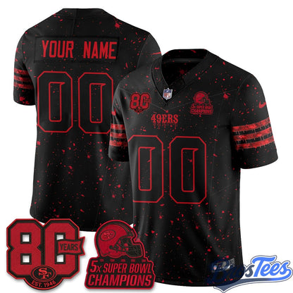 San Francisco 49ers Slasher Edition Vapor Custom Jersey - Stitched