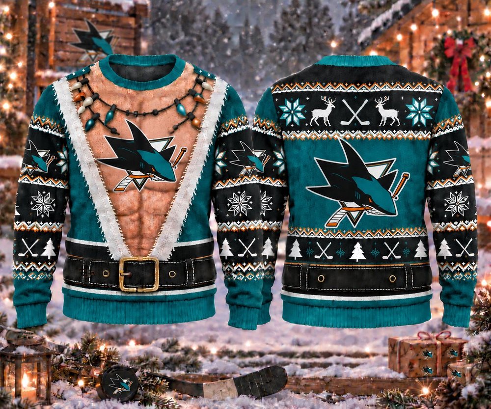 San Jose Sharks Funny Body Christmas Ugly Sweater