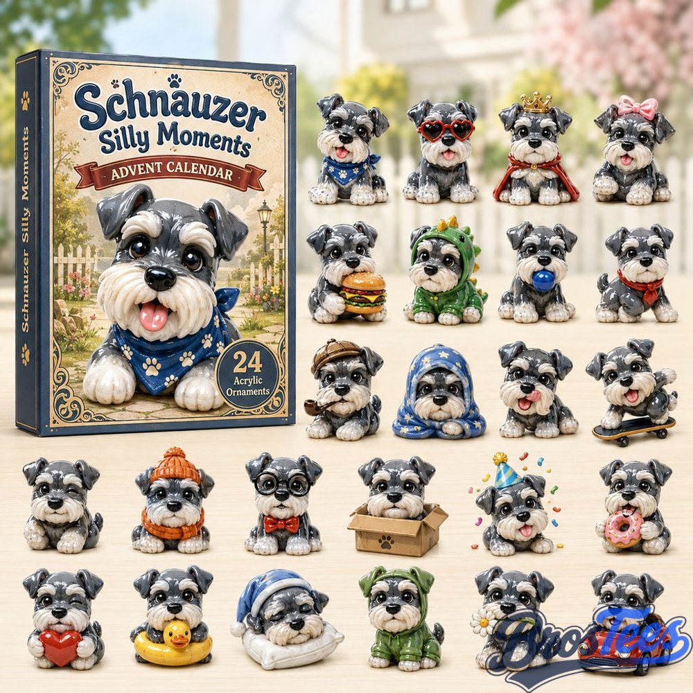 Schnauzer Silly Moments Advent Calendar 2026 - 24-Day Countdown, Acrylic Charms