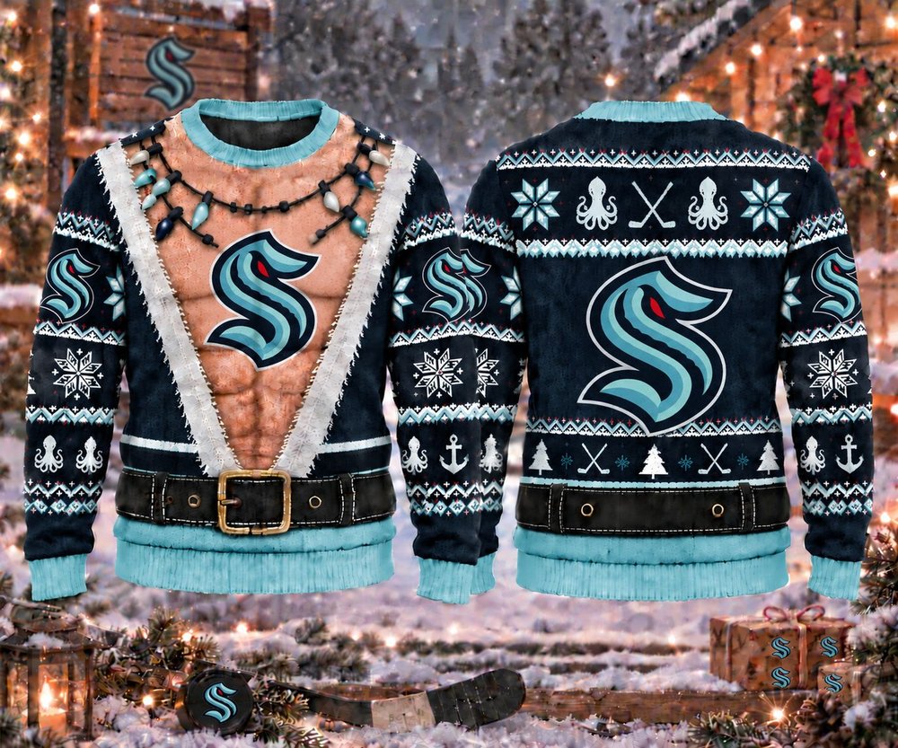 Seattle Kraken Funny Body Christmas Ugly Sweater