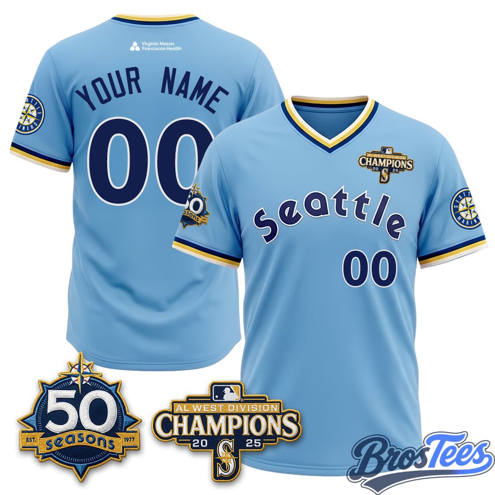 Seattle Mariners 50th Anniversary Throwback Custom Baseball Jersey