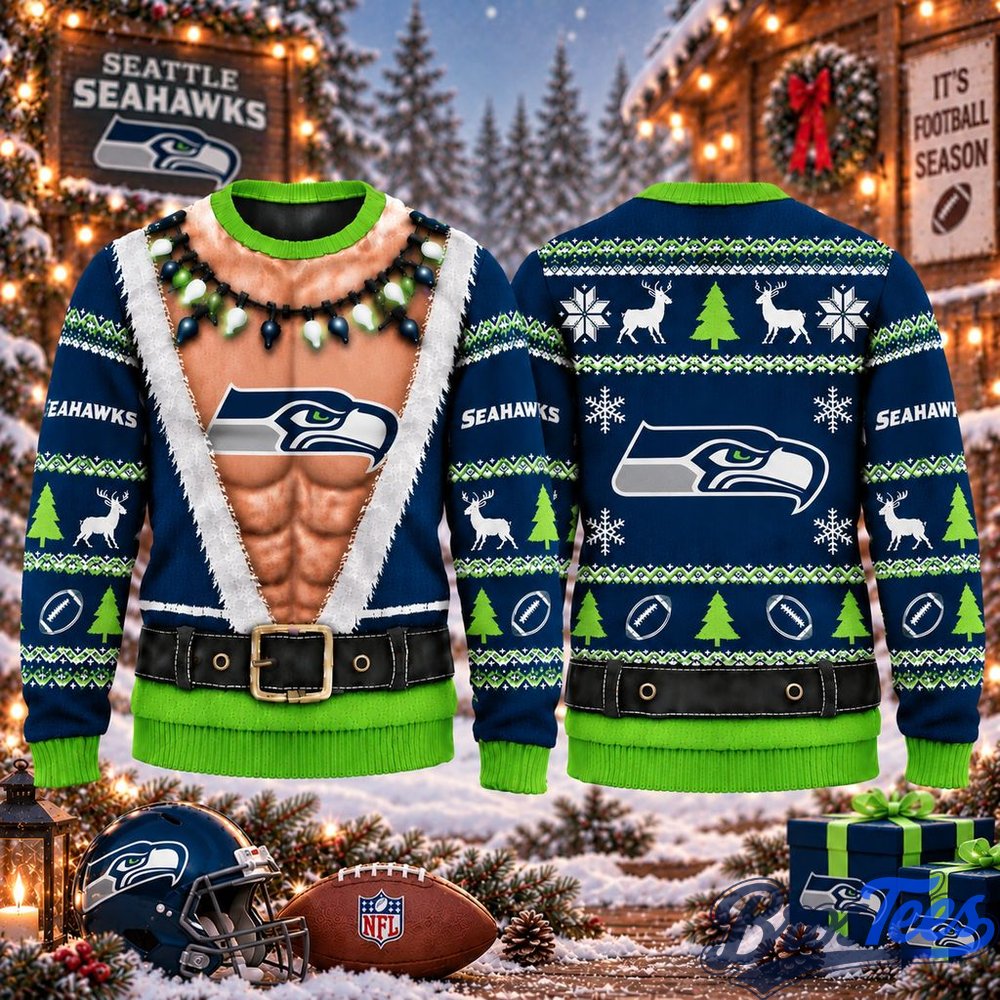 Seattle Seahawks Funny Body Christmas Ugly Sweater