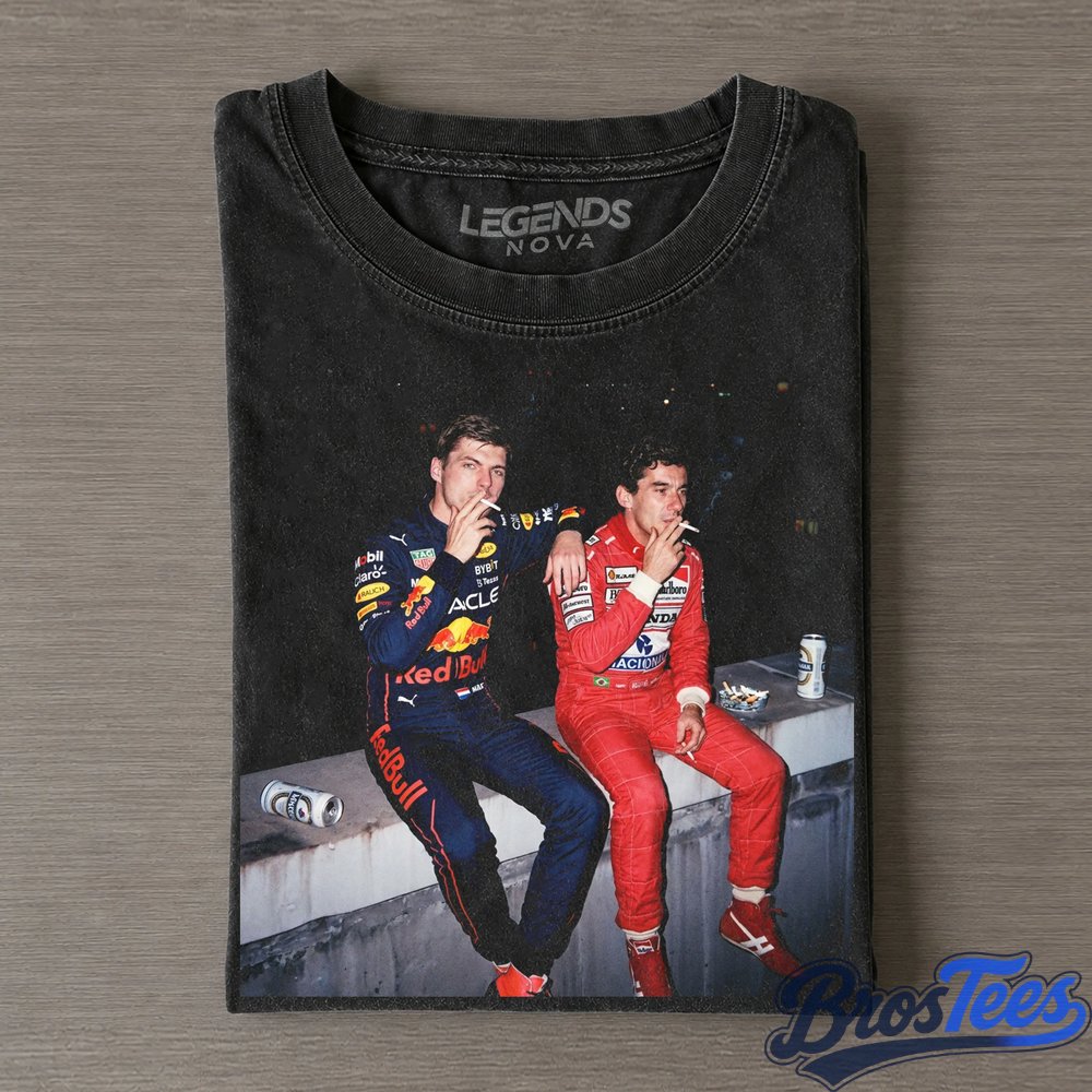 Senna & Max Verstappen F1 Legend Smoking T-Shirt