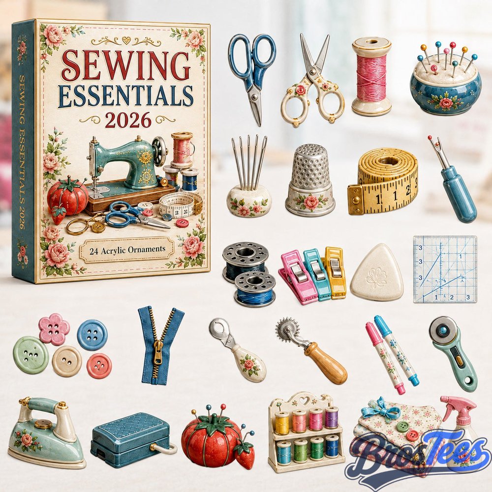 Sewing Essentials Advent Calendar 2026 - 24-Day Countdown, Acrylic Charms