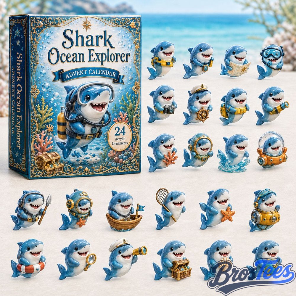 Shark Ocean Explorer Advent Calendar 2026 - 24-Day Countdown, Acrylic Charms