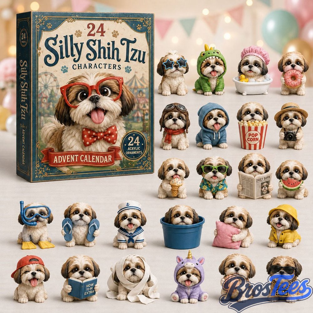 Silly Shih Tzu Advent Calendar 2026 - 24-Day Countdown, Acrylic Charms