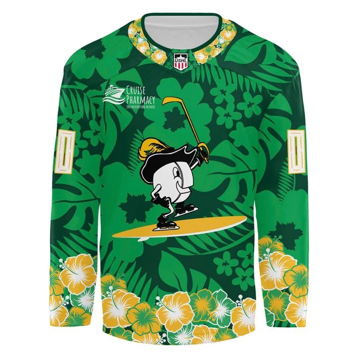 Sioux City Musketeers Hawaii Night Tropical Custom Hockey Jersey