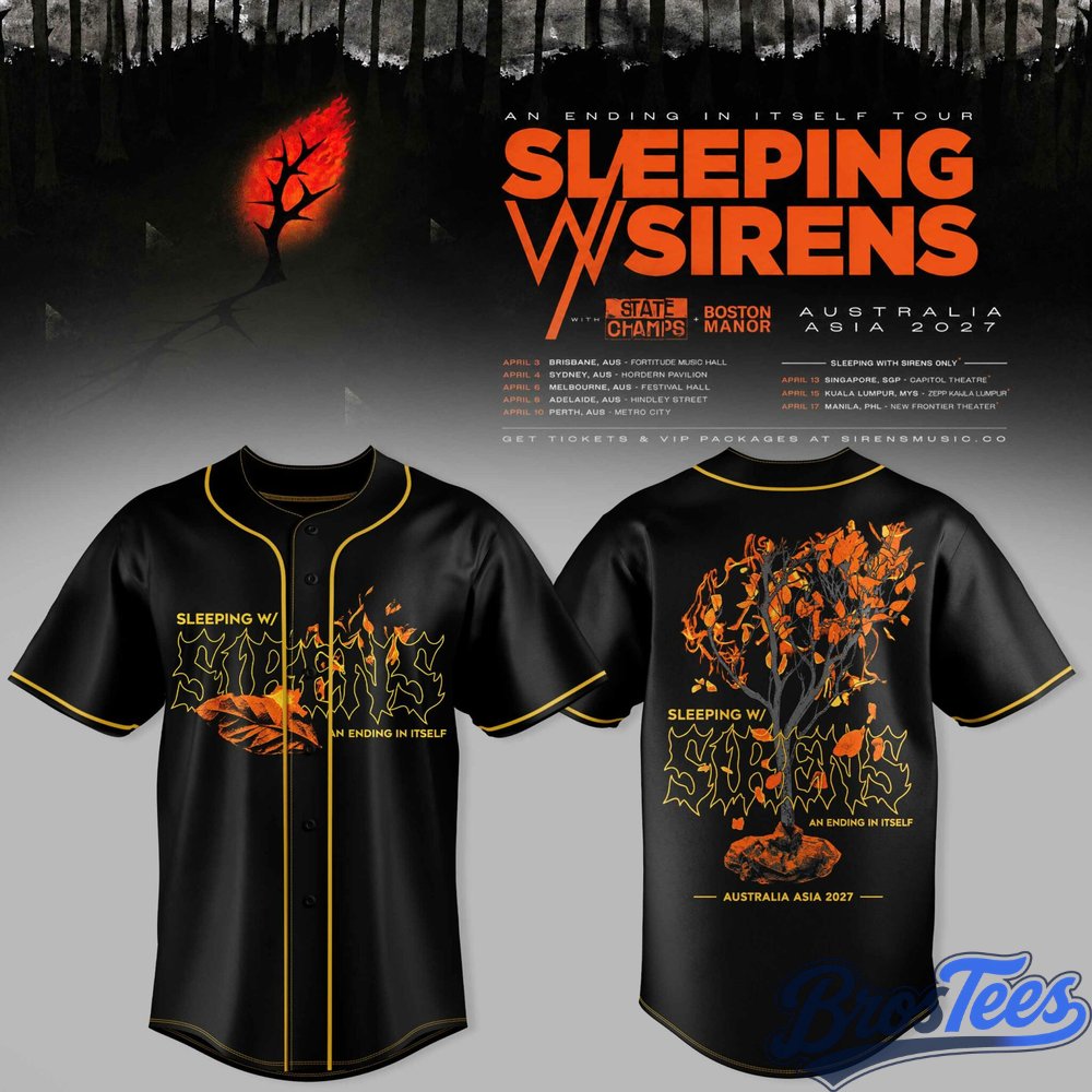 Sleeping With Sirens Australia Tour Baseball Jersey