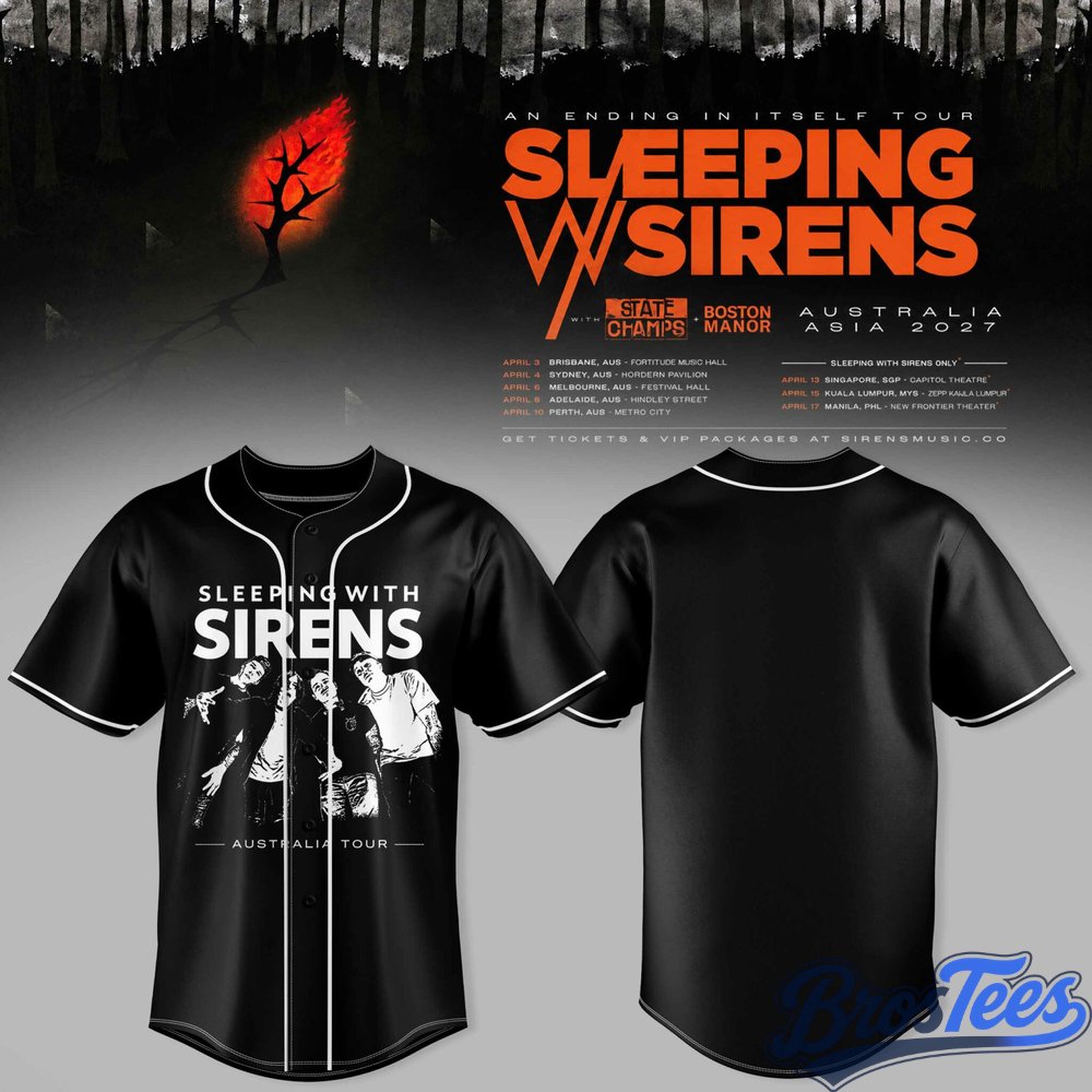 Sleeping With Sirens Australia Tour Baseball Jersey