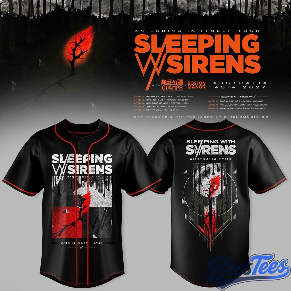 Sleeping With Sirens Australia Tour Baseball Jersey
