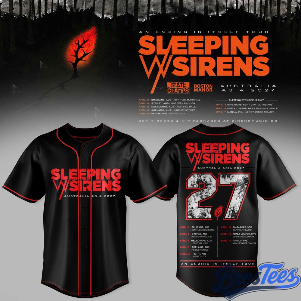 Sleeping With Sirens Australia Tour Baseball Jersey