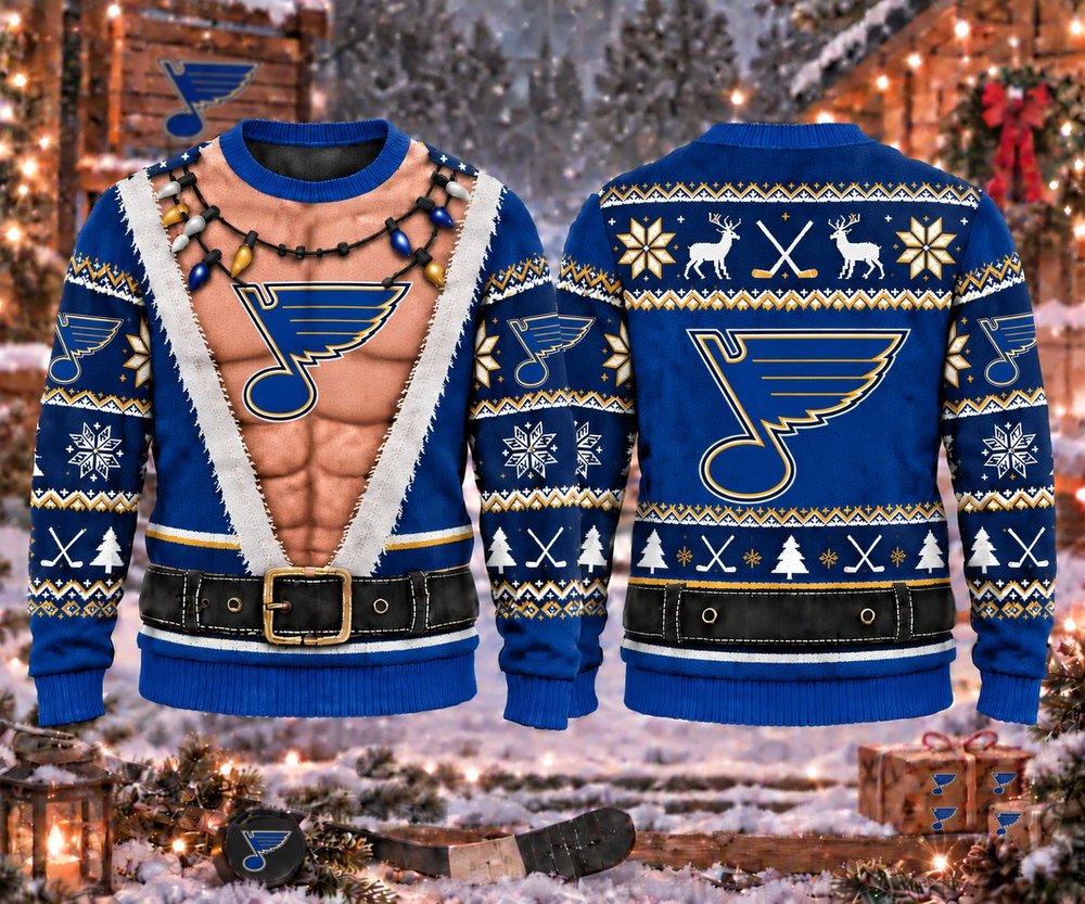 St. Louis Blues Funny Body Christmas Ugly Sweater