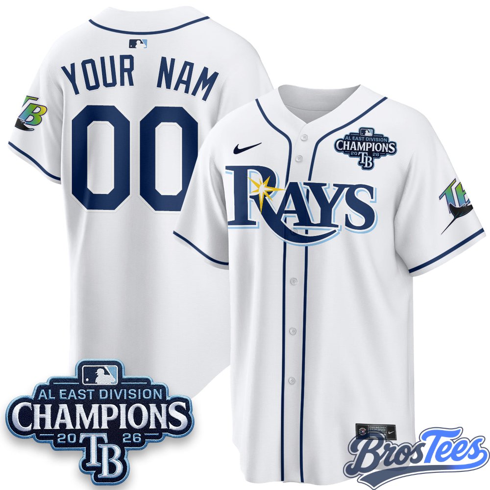 Tampa Bay Rays 2026 AL East Champs Vapor Custom Jersey - Stitched