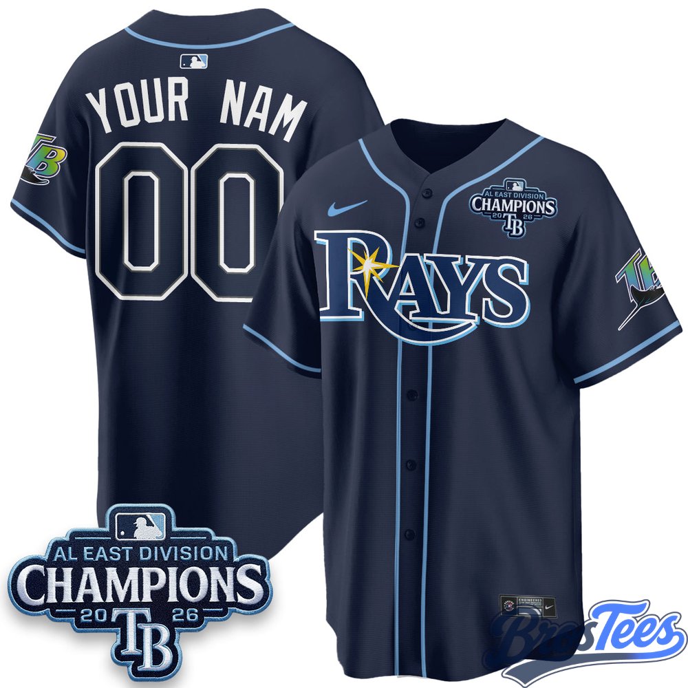 Tampa Bay Rays 2026 AL East Champs Vapor Custom Jersey - Stitched