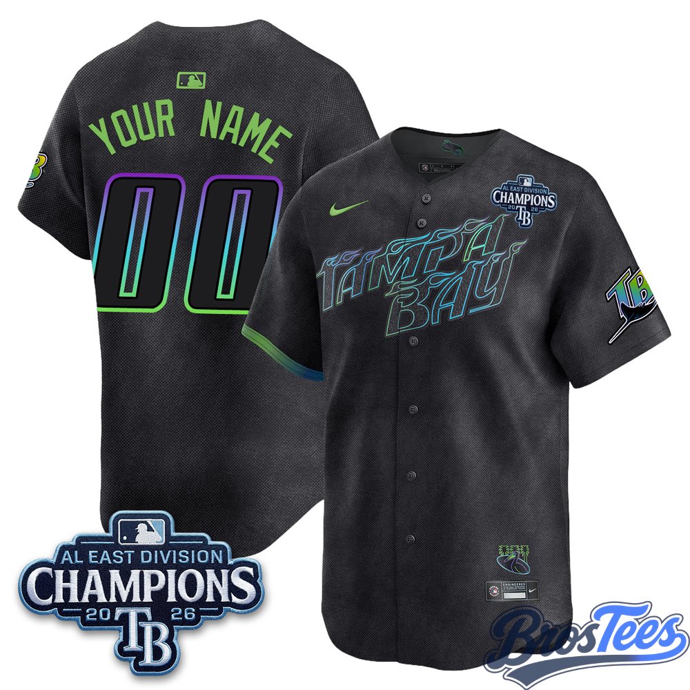 Tampa Bay Rays 2026 AL East Champs Vapor Custom Jersey - Stitched