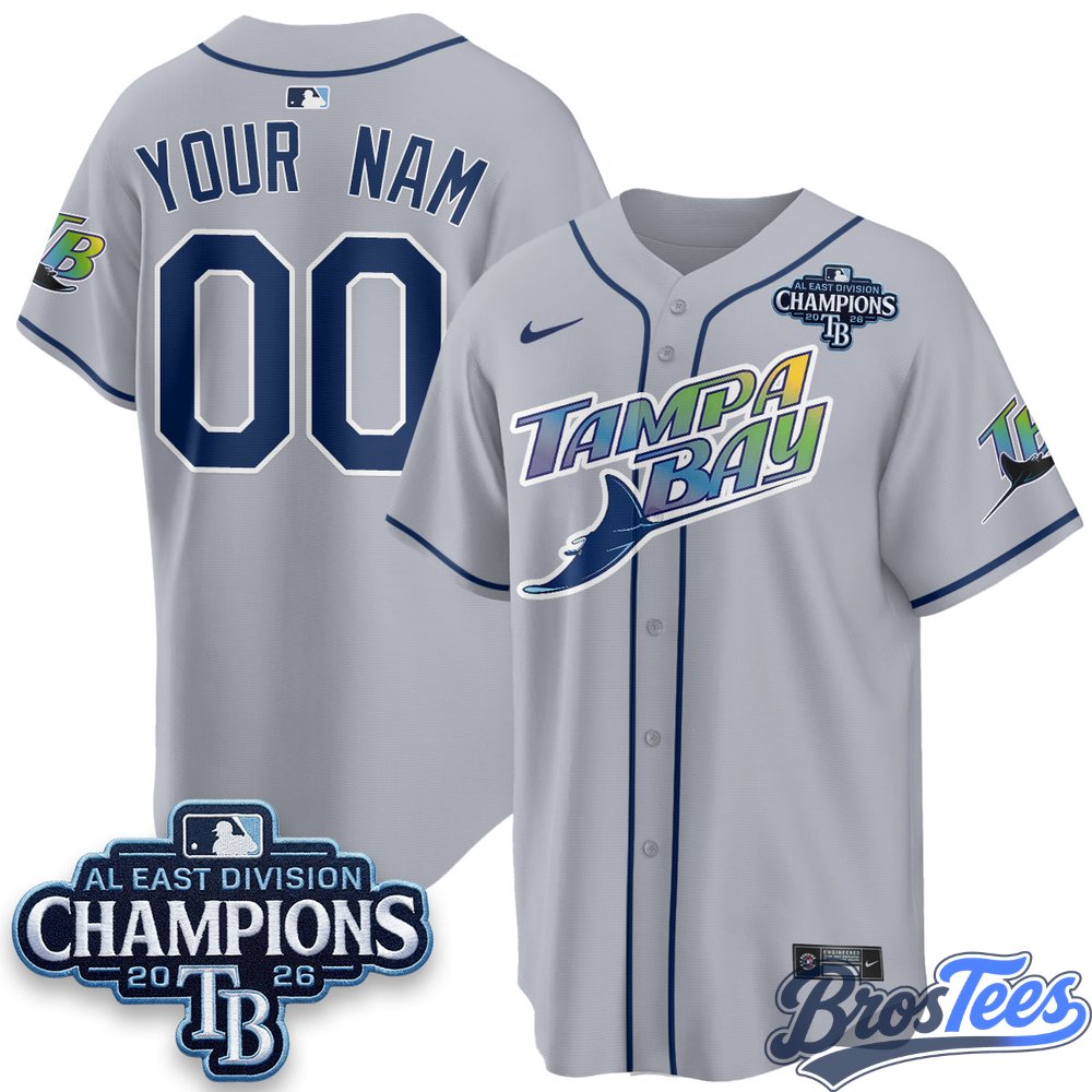Tampa Bay Rays 2026 AL East Champs Vapor Custom Jersey - Stitched