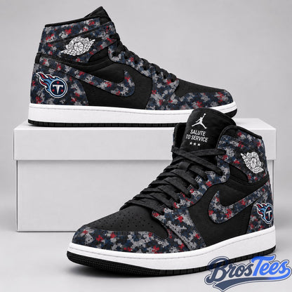 Tennessee Titans 2026 Salute to Service Black Camo AJ1 High Top Shoes