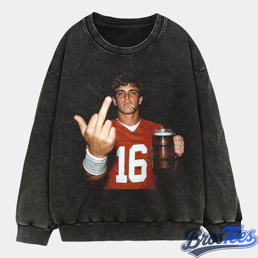 Texas Longhorns Arch Manning Drinking & Middle Finger Tee