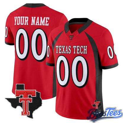 Texas Tech Red Raiders Throwback Vapor Limited Custom Jersey - Texas Patch - Stitched