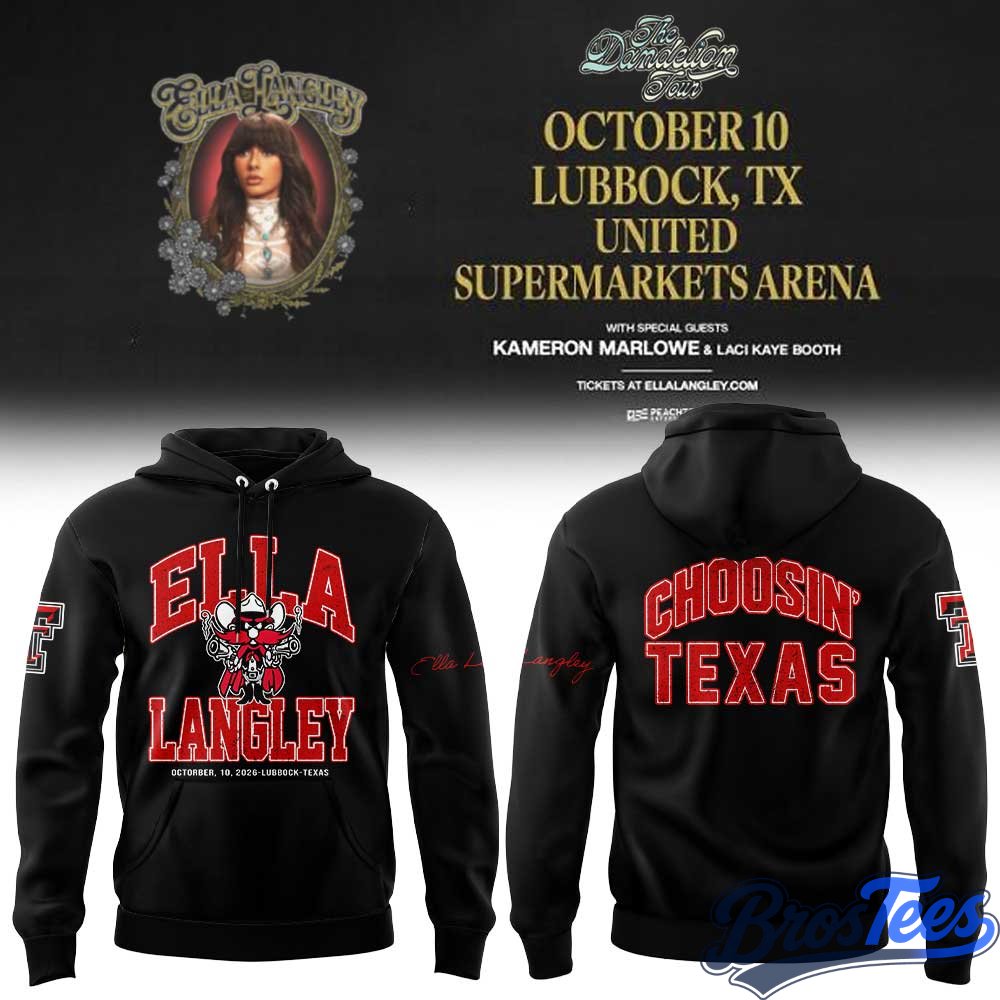 Texas Tech Red Raiders x Ella Langley The Dandelion Tour 2026 Hoodie