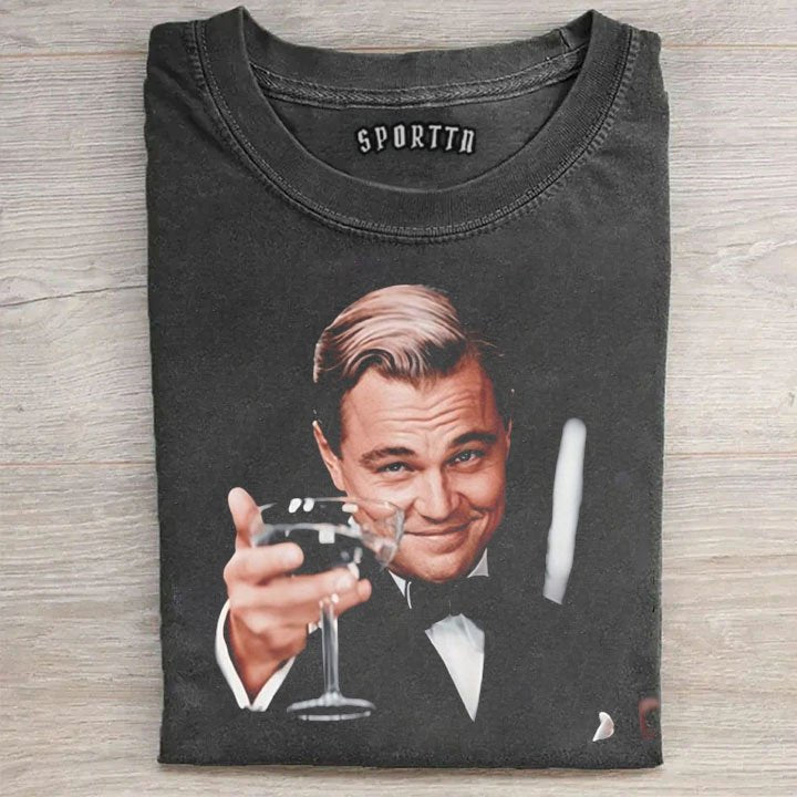 The Great Gatsby Jay Gatsby Raising a Champagne Glass Tee