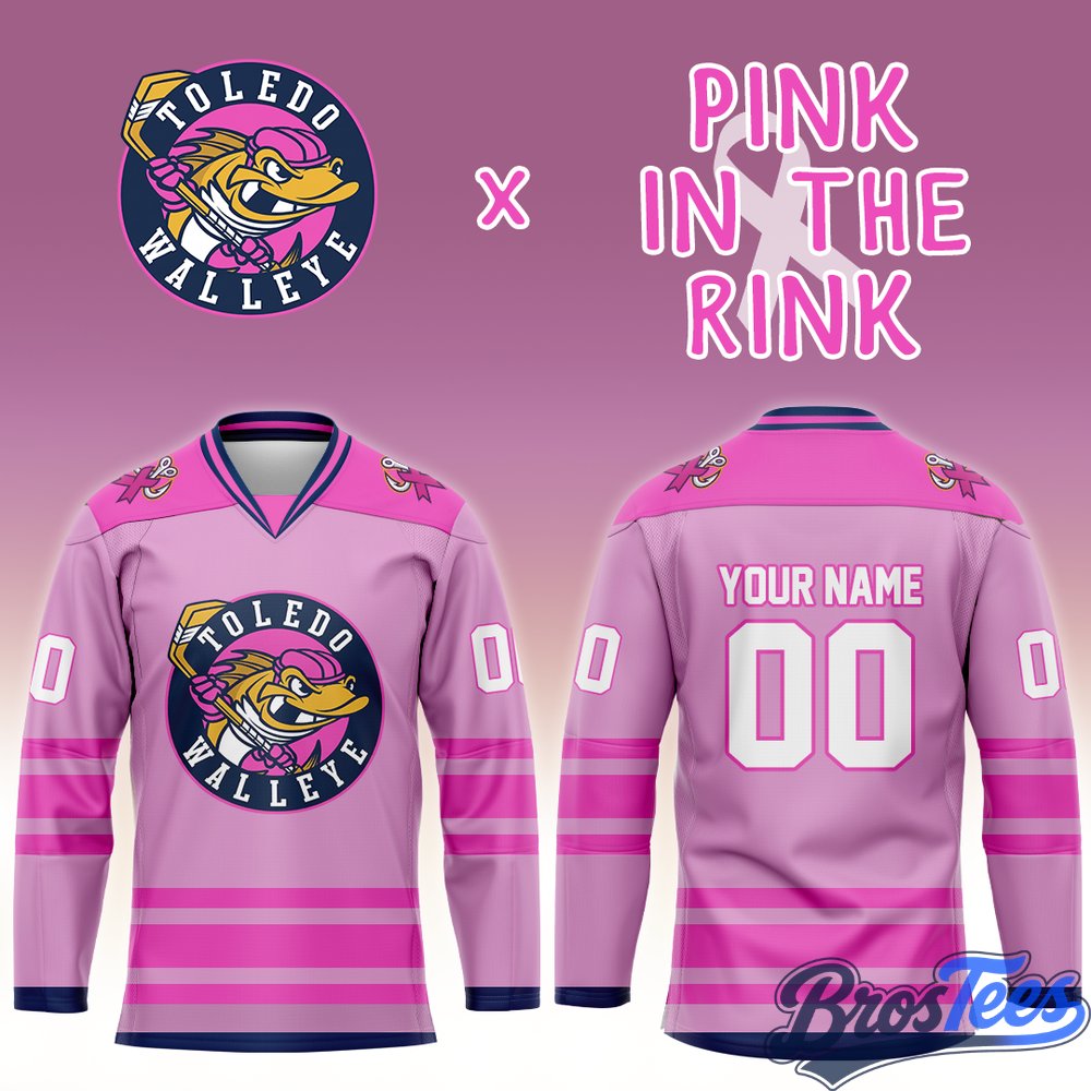 Toledo Walleye 2026 Pink In The Rink Custom Jersey