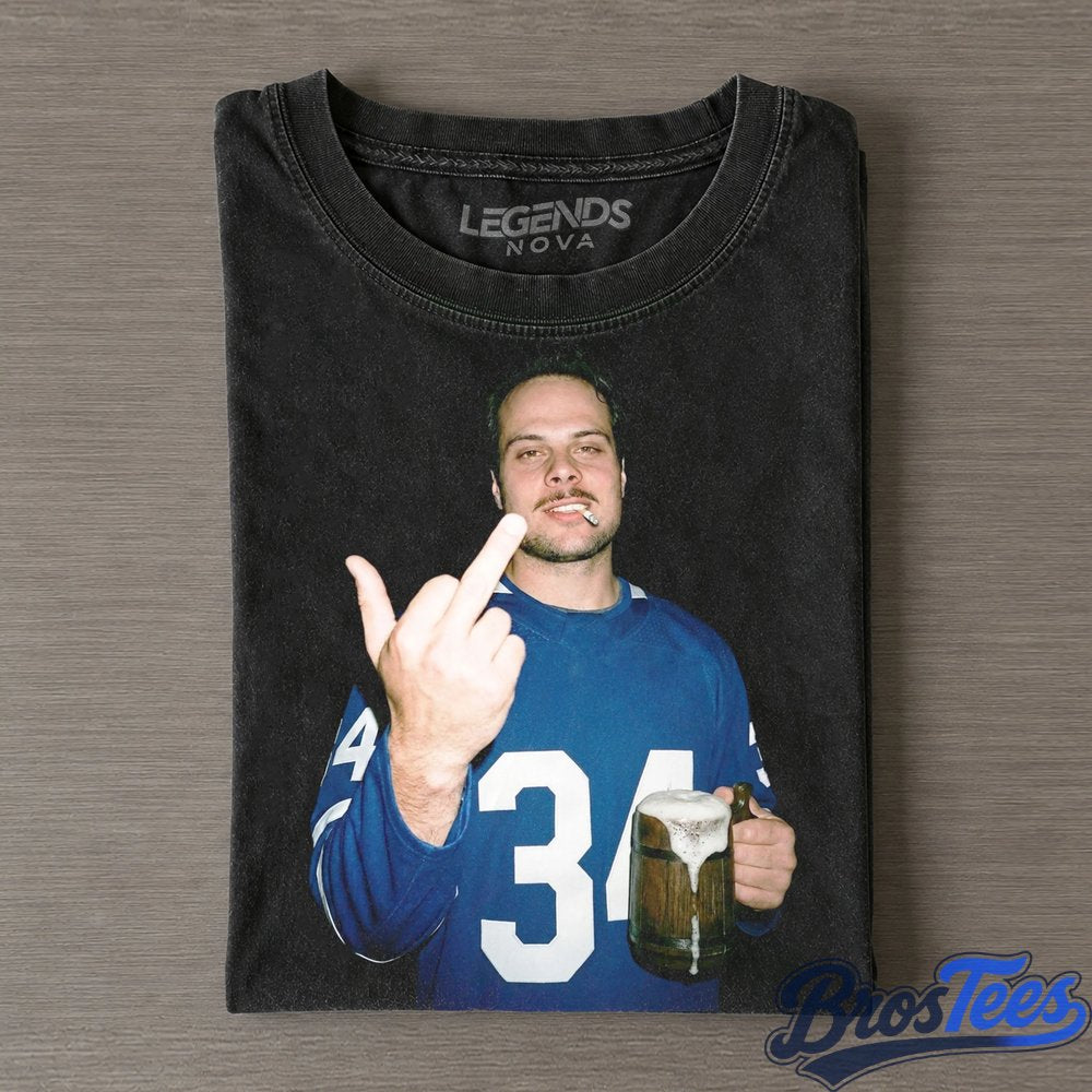 Toronto Maple Leafs Auston Matthews Drinking Beer and Middle Finger Tee