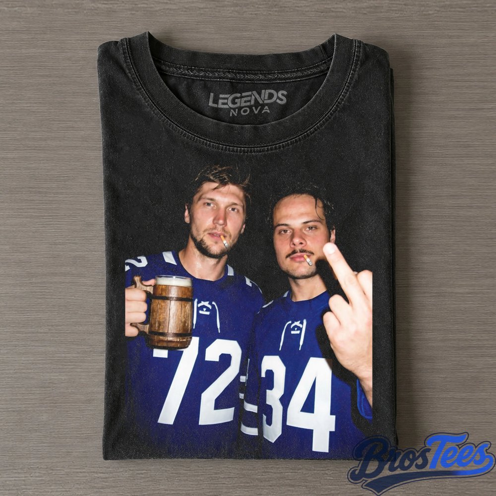 Toronto Maple Leafs SB72 and Auston Matthews Drinking Beer and Middle Finger Tee