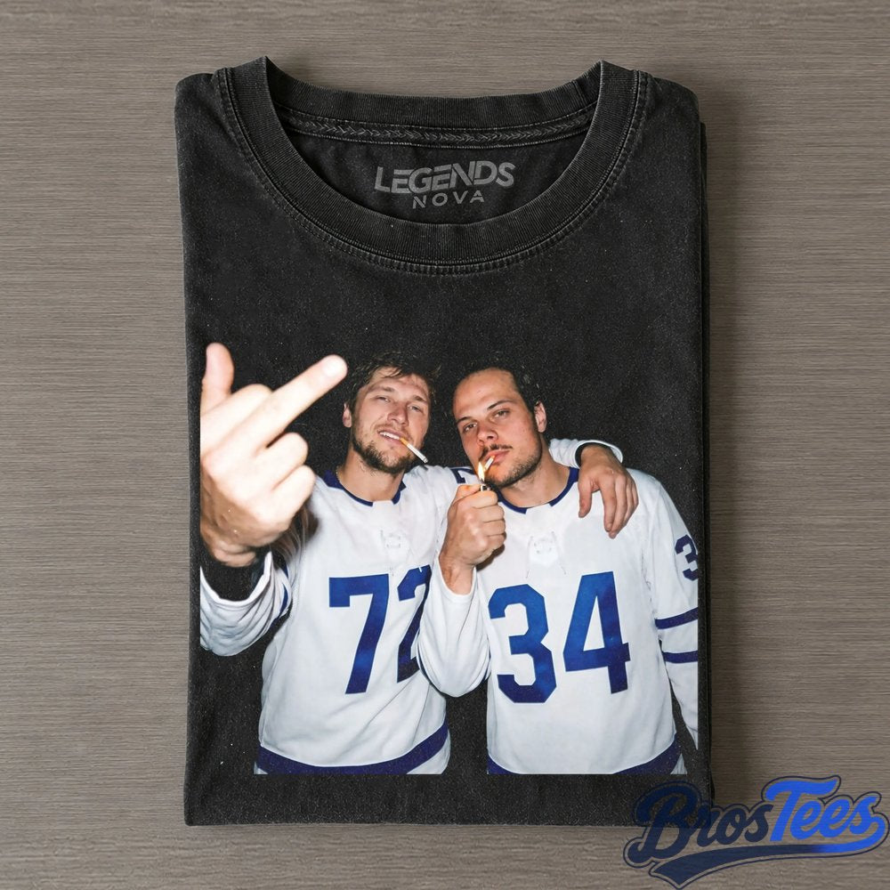 Toronto Maple Leafs SB72 and Auston Matthews Drinking Beer and Middle Finger Tee