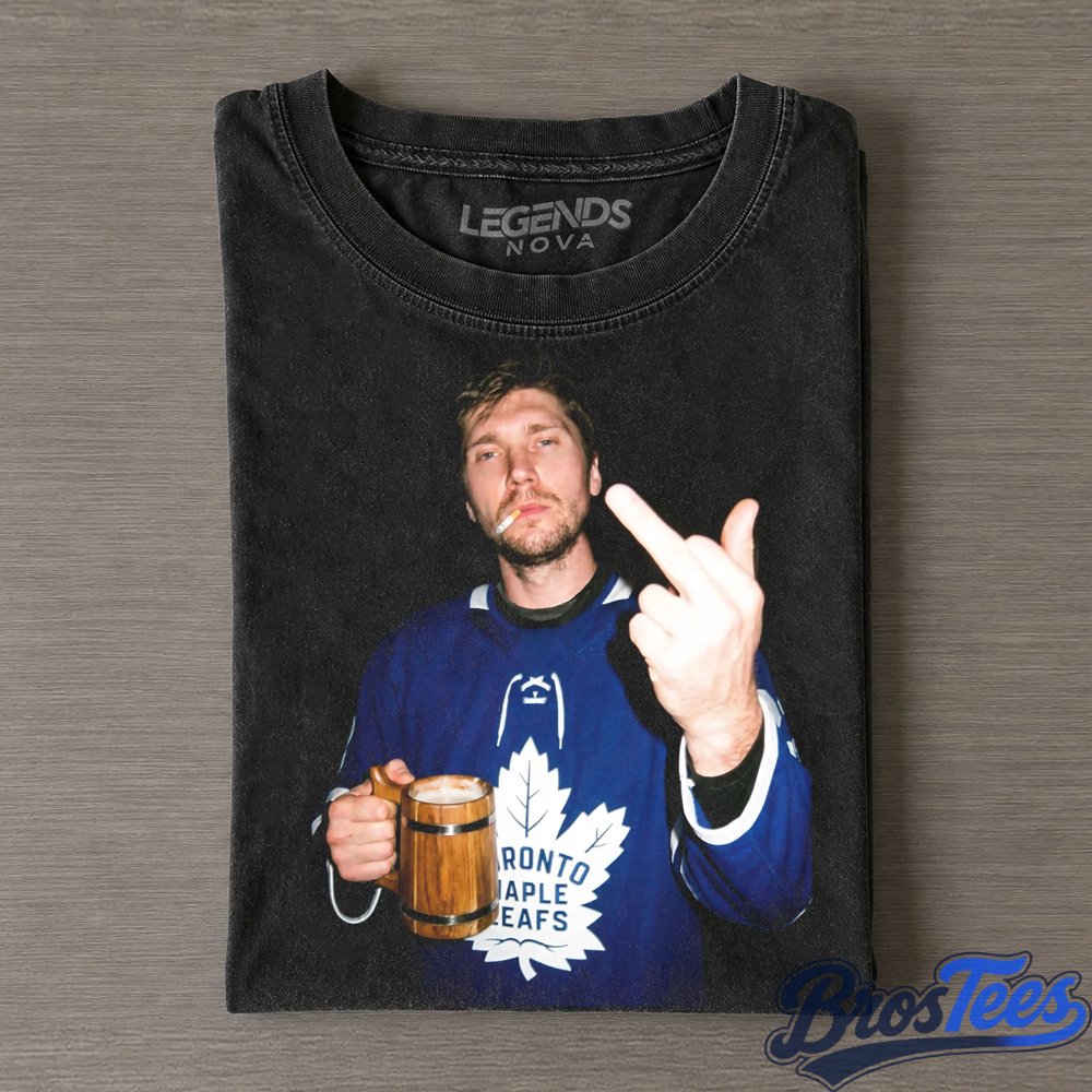 Toronto Maple Leafs SB72 and Auston Matthews Drinking Beer and Middle Finger Tee