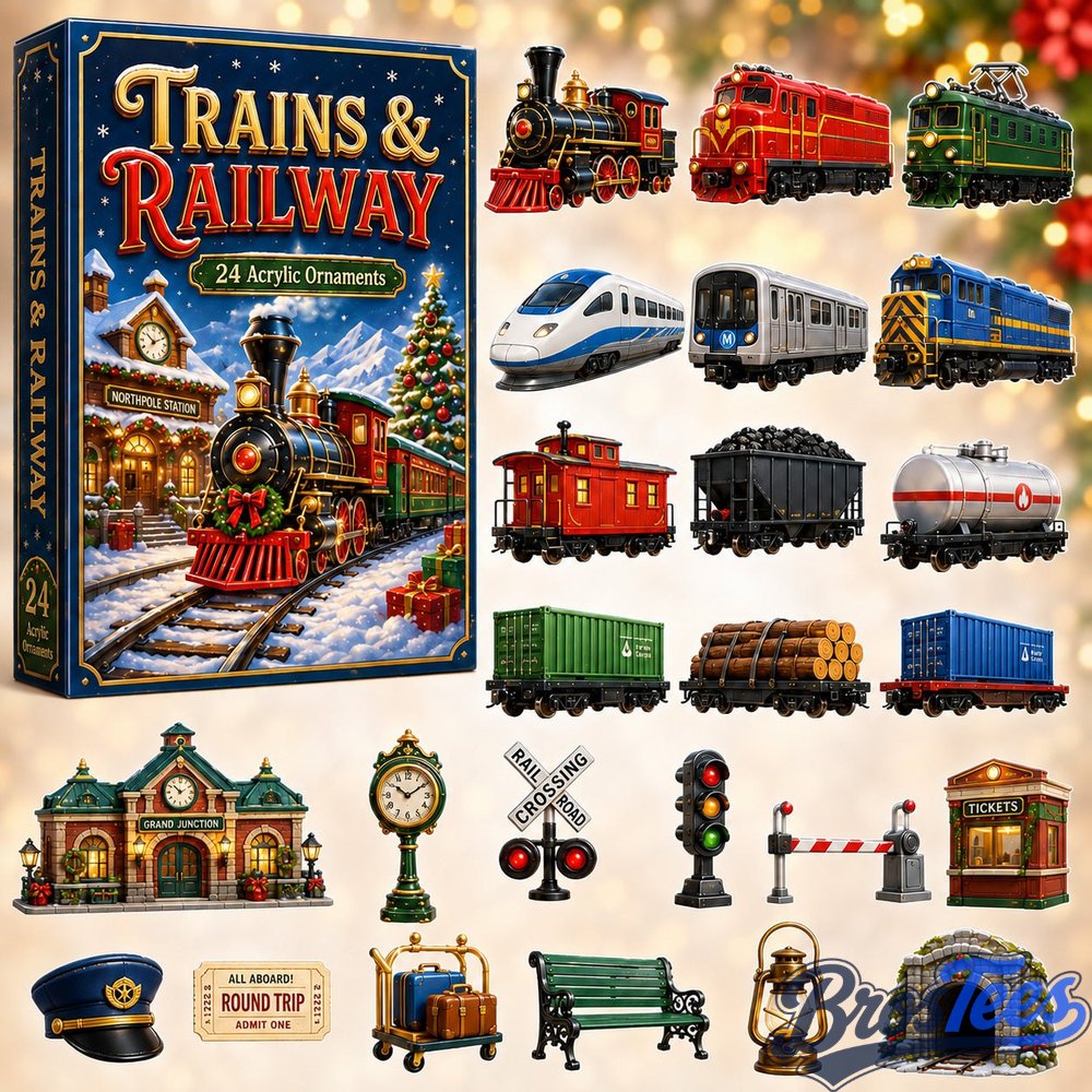 Trains & Railway Advent Calendar 2026 - 24-Day Countdown, Acrylic Charms