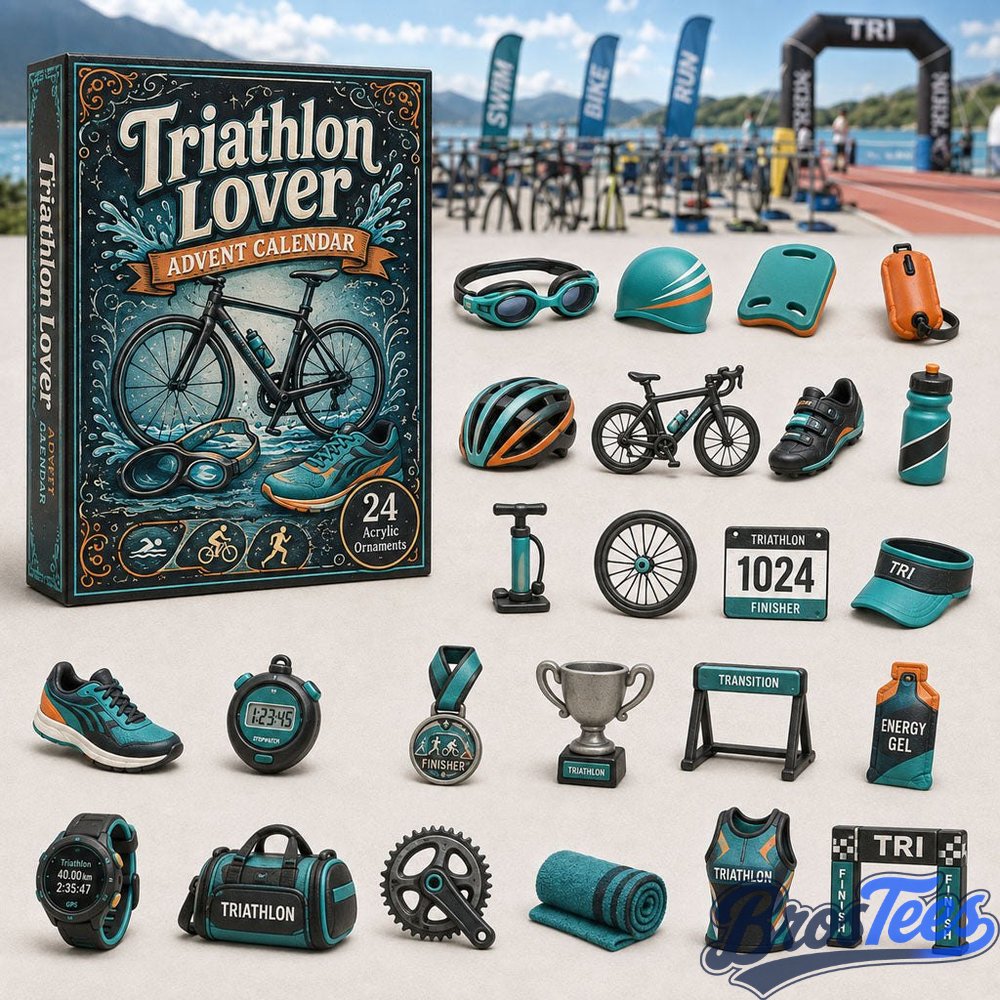 Triathlon Lover Advent Calendar 2026 - 24-Day Countdown, Acrylic Charms