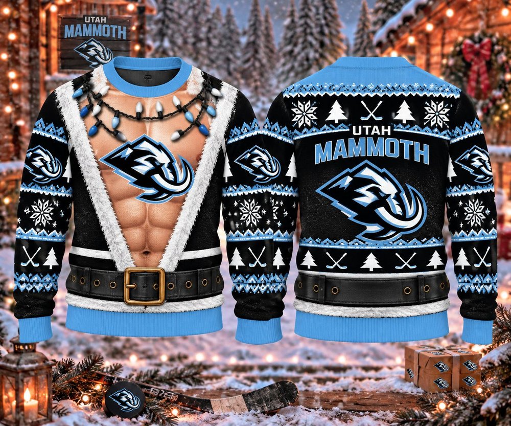 Utah Mammoth Funny Body Christmas Ugly Sweater