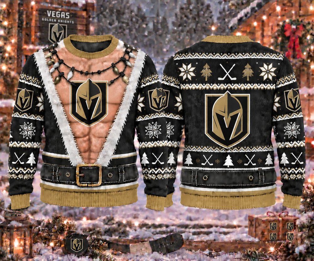 Vegas Golden Knights Funny Body Christmas Ugly Sweater