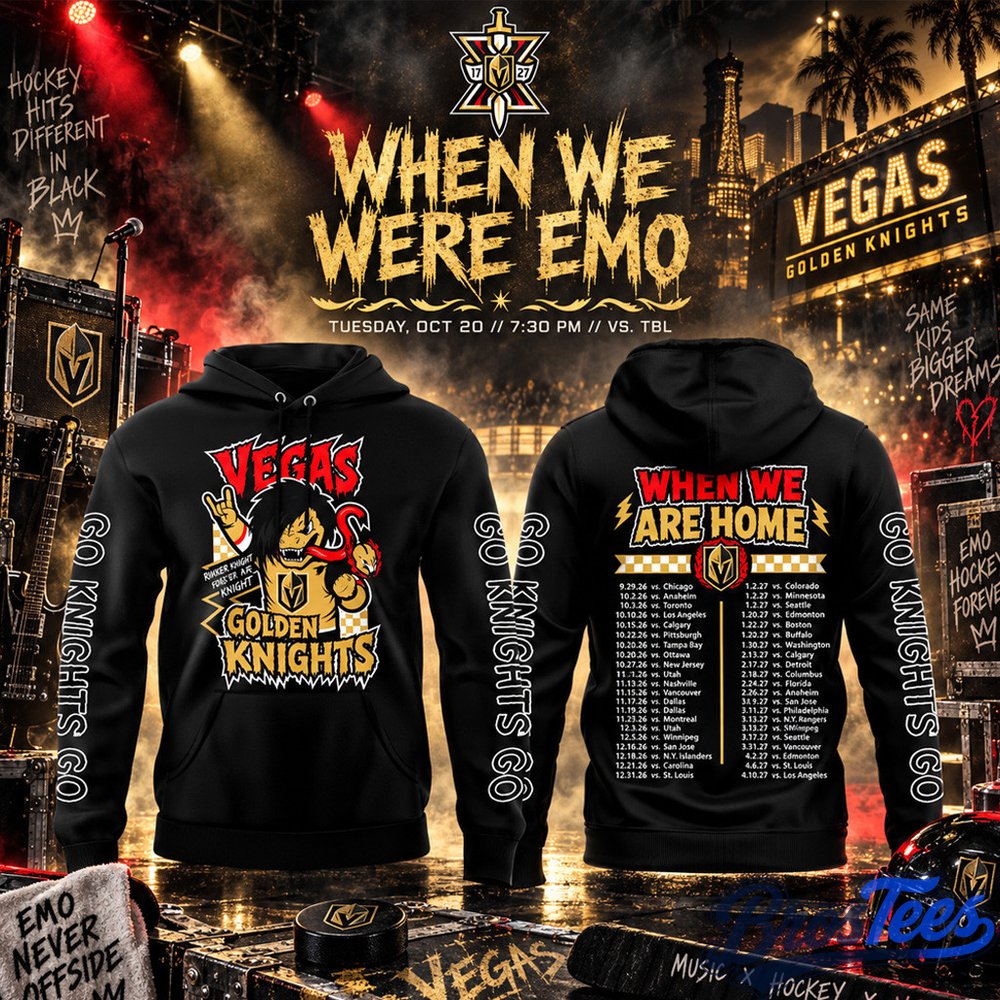 Vegas Golden Knights When We Were Emo Black Graphic Hoodie