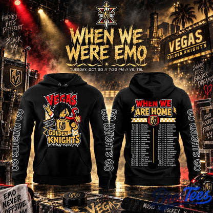 Vegas Golden Knights When We Were Emo Black Graphic Hoodie
